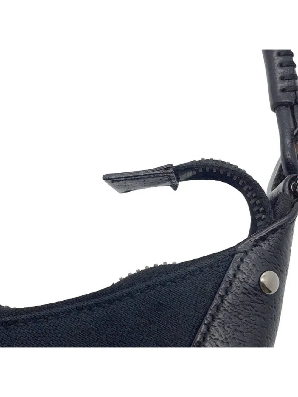 Gucci Shoulder Bag GG Canvas Leather Black